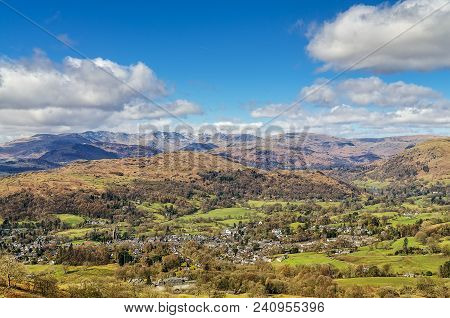 A View From Wansfell Pike Looking Towards The Langdale Fells With The Langdale Pikes, Bowfell, And C