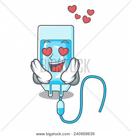 In Love Infussion Bottle Mascot Cartoon Vector Illustration