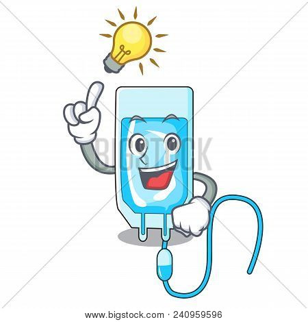 Have An Idea Infussion Bottle Mascot Cartoon Vector Illustration