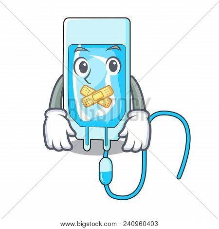 Silent Infussion Bottle Mascot Cartoon Vector Illustration