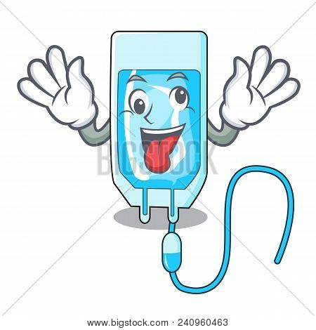 Crazy Infussion Bottle Mascot Cartoon Vector Illustration