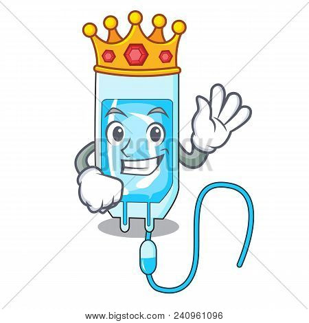 King Infussion Bottle Mascot Cartoon Vector Illustration