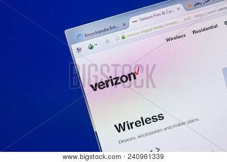 Ryazan, Russia - May 13, 2018: Verizon Website On The Display Of Pc, Url - Verizon.com
