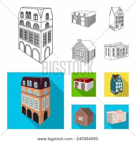 Residential House In English Style, A Cottage With Stained-glass Windows, A Cafe Building, A Wooden 