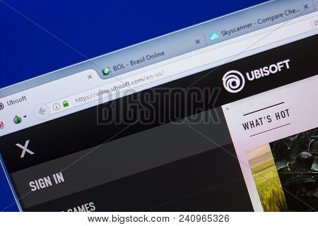 Ryazan, Russia - May 13, 2018: Ubisoft Website On The Display Of Pc, Url - Ubisoft.com