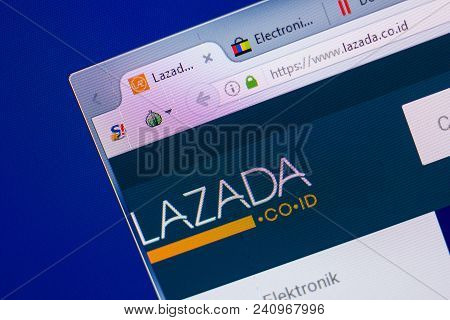 Ryazan, Russia - May 13, 2018: Lazada Website On The Display Of Pc, Url - Lazada.co.id