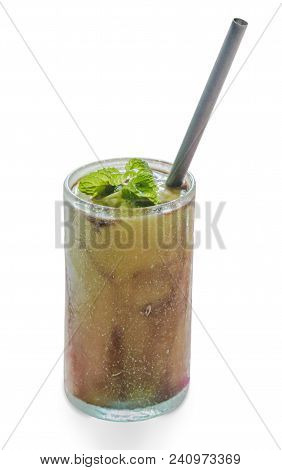 Juice Shrbat With Sliced Lemons, Citrus Limonand Some Mint Leaves, Mentha Leaves For Garnishing