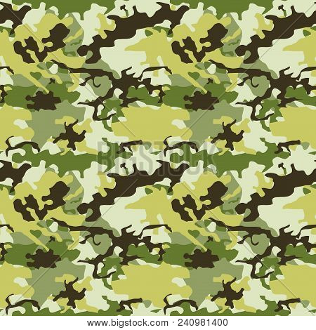 Camouflage Vector Pattern - Seamless Military Camo Fashion Fabric Background.