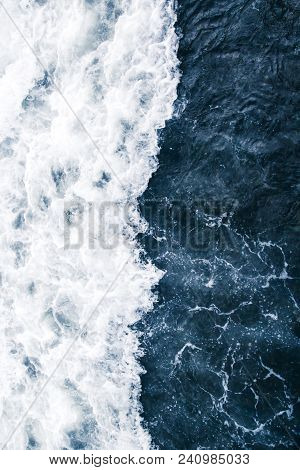 The Blue Surf Of The Sea With White Waves,  Splash,  Foam And Bubbles At High Tide, Aqua Abstract Ba
