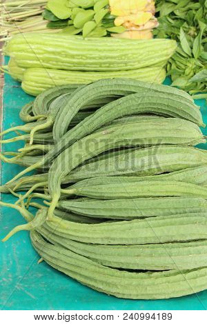 Luffa Acutangula For Cooking At Street Food