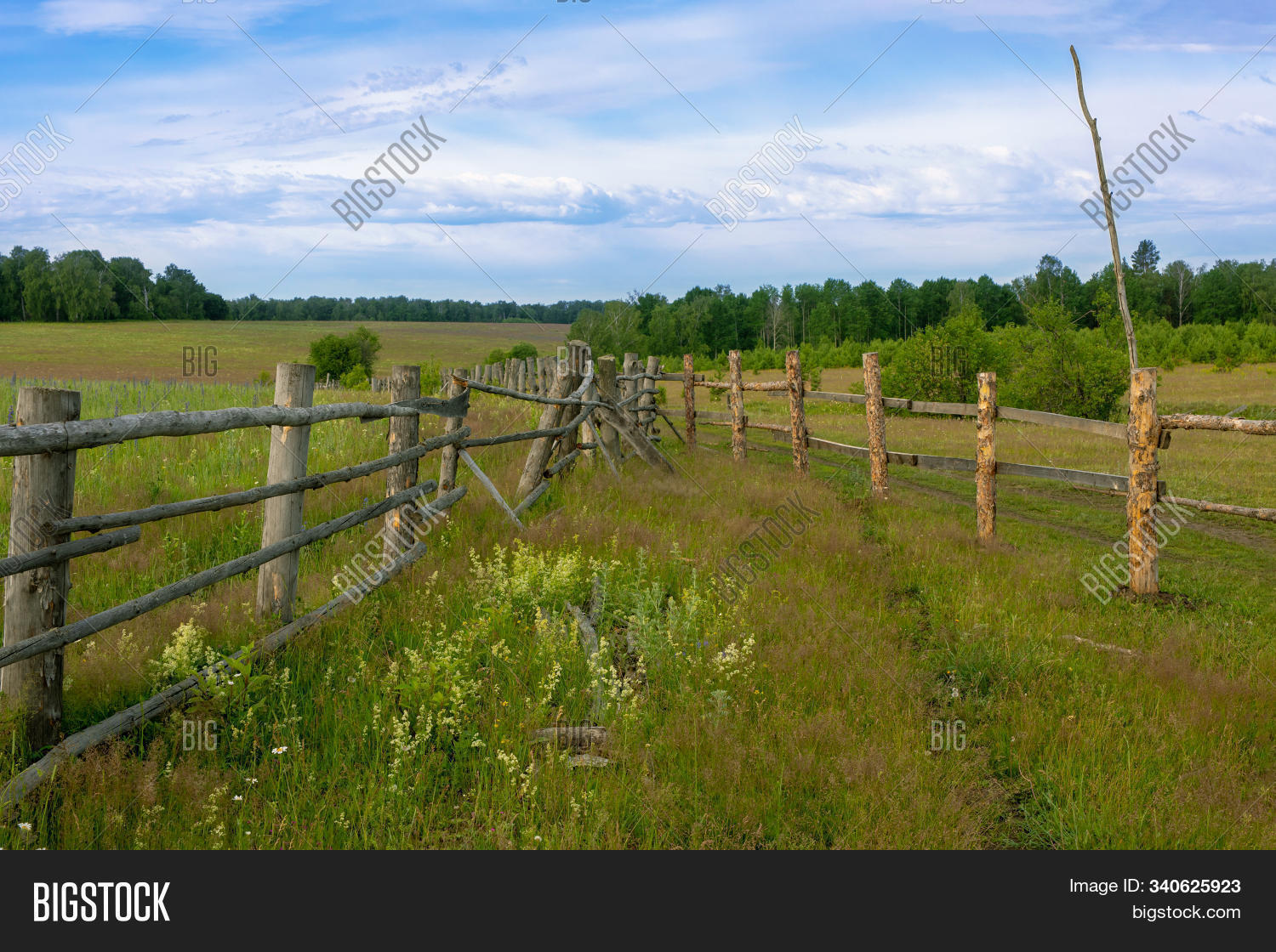Spacious Field Open Space. Wooden Image & Photo (Free Trial) | Bigstock