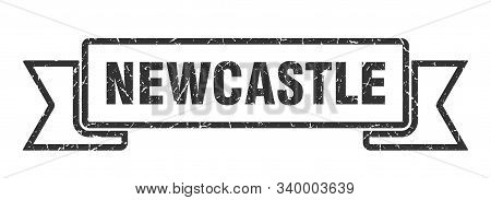 Newcastle Ribbon. Black Newcastle Grunge Band Sign