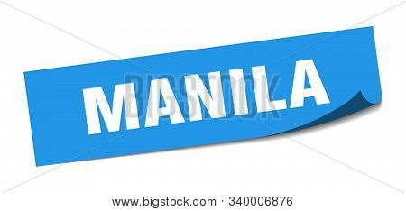 Manila Sticker. Manila Blue Square Peeler Sign