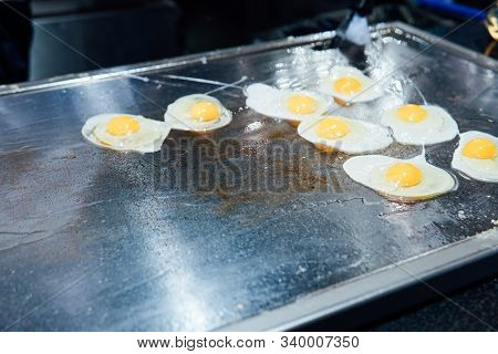 Boiled Eggs Scrambled Eggs Breakfast In The Kitchen Of The Resta