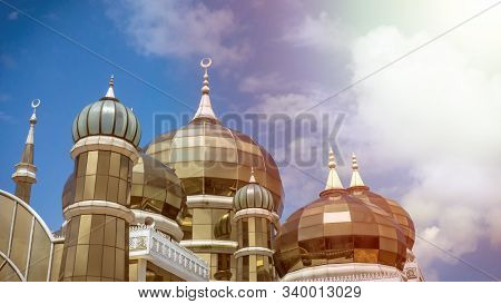 Crystal Mosque Or Masjid Kristal In Kuala Terengganu, Terengganu, Malaysia. A Grand Structure Made O