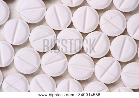 Drugs And Medicines - Different Color Pills On White Background