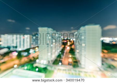 Blurry Background Modern Eunos Hdb Complex In Singapore At Evening