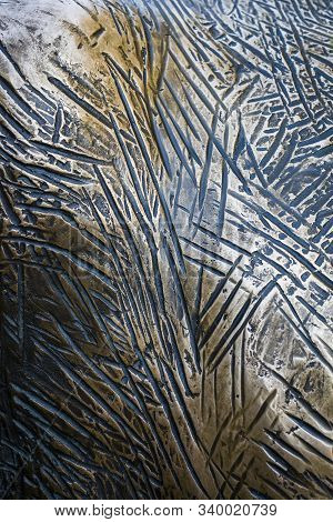 Background Steel Embossed Metal Shot Close Up.