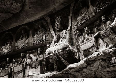 Dazu Rock Carvings as the World Heritage Site located in suburb Chongqing, China
