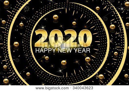 2020 Happy New Year Background For Your Seasonal Holidays Flyers, Greeting Cards And Invitations. Ve
