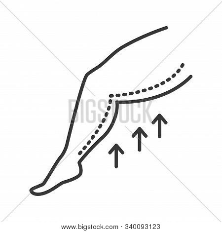 Thigh Lift Black Line Icon. Liposuction Concept. Plastic Body Surgery. Sign For Web Page, Mobile App