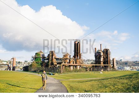 Seattle, Usa. October 2019. Modern Gas Works Park