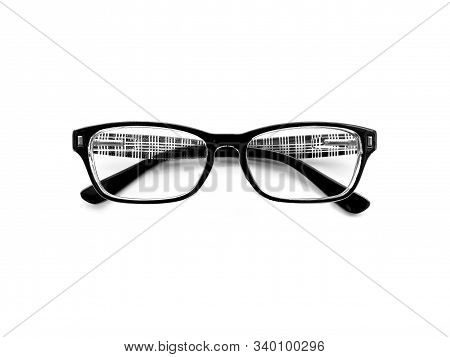 Black Eye Glasses Isolated On White Background