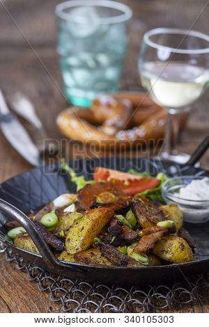 Tyrolean Potato Groestl In A Pan On Wood