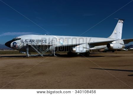 December 10, 2019 In Riverside, Ca:  Boeing 707 Retired Military Aircraft On Display At The March Ai