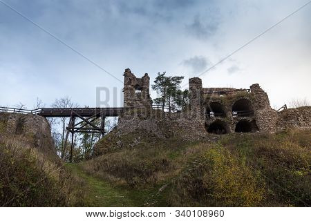 Zubstejn Is One Of The Largest Castles In Moravia. It Stands On A Hill Above The Village Pivonice In