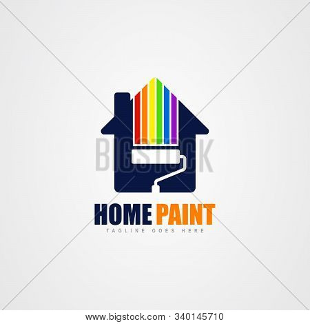 Home Paint Concept Logo Vector Design Template