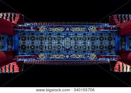 Bangkok, Thailand - 13 Dec 2019 : Detail Of The Royal Jubilee Gate (odeon Circle) Of Landmark In Chi