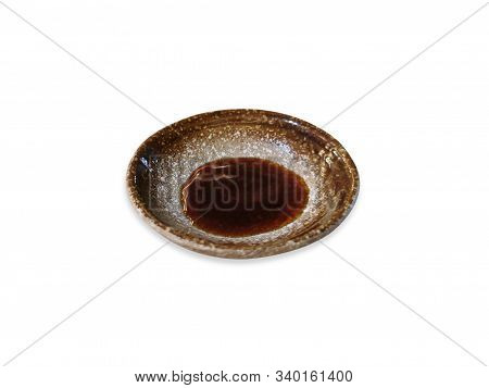 Soyu Sauce In Small Cup On White Background