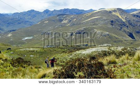 Azuay Province, Ecuador - December 12, 2019: Cajas National Park. View At Cerro Amarillo (hill Yello