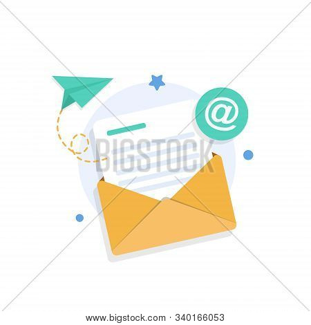 Email And Messaging,email Marketing Campaign,flat Design Icon Vector Illustration