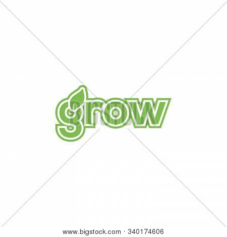 Wordmark Grow Logo. Eco Symbol Vector Design.