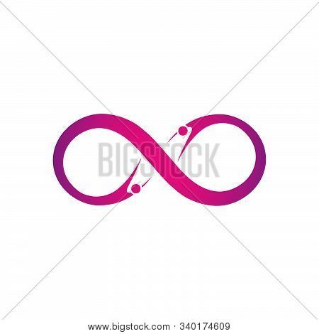 Infinity Fit Icon Logo Design. Simple Flat Vector Illustration