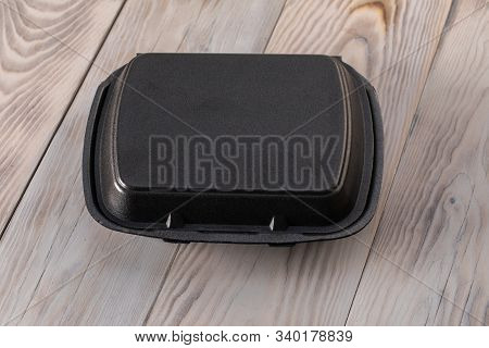 Black Polystyrene Foam Container, Box With Lid