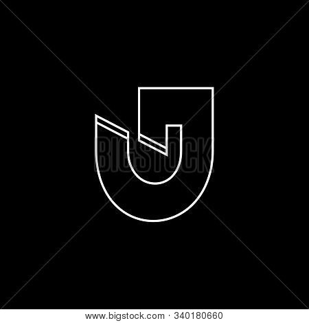 Letter Uj Thin Line Simple Geometric Logo Vector