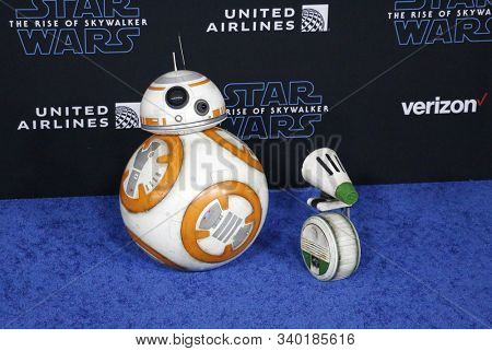 BB-8 and D-O at the World premiere of Disney's 'Star Wars: The Rise Of Skywalker' held at the Dolby Theatre in Hollywood, USA on December 16, 2019.