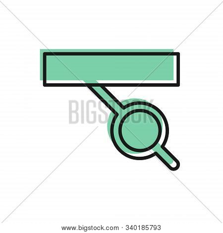 Black Line Pirate Eye Patch Icon Isolated On White Background. Pirate Accessory. Vector Illustration