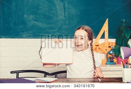 Small Girl Study With In School. Formal Informal And Nonformal Education. Future Success Is Studying