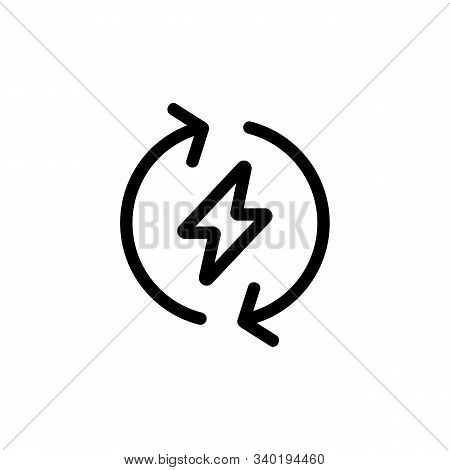 The Resumption Of The Electricity Icon Vector. A Thin Line Sign. Isolated Contour Symbol Illustratio