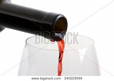 Drink At The Bar - The Jet Of Red Wine From The Bottle To The Glass