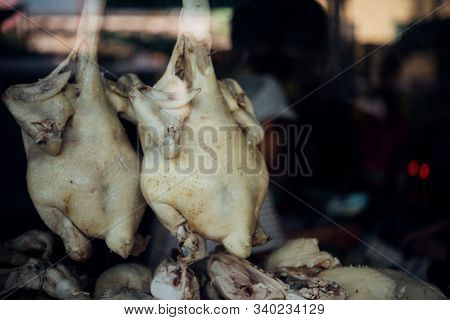 Rice Steamed With Chicken Soup At Street Food