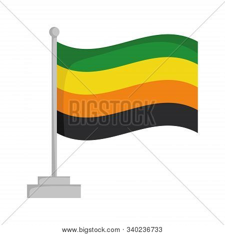 Aromantic Pride Flag Isolated On White Background Vector Illustration