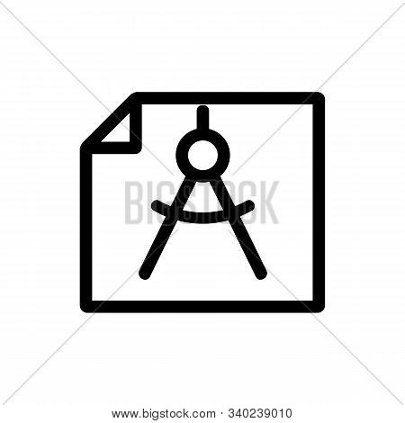 Technical Document Icon Vector. A Thin Line Sign. Isolated Contour Symbol Illustration
