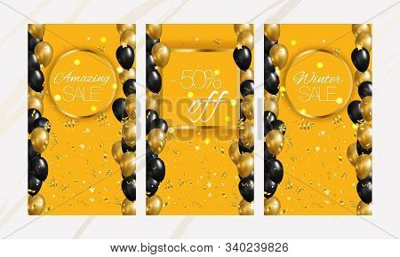 Winter Sale. Nude Post Design Background. Template Bochure. Stories Layout For Social Media Design B