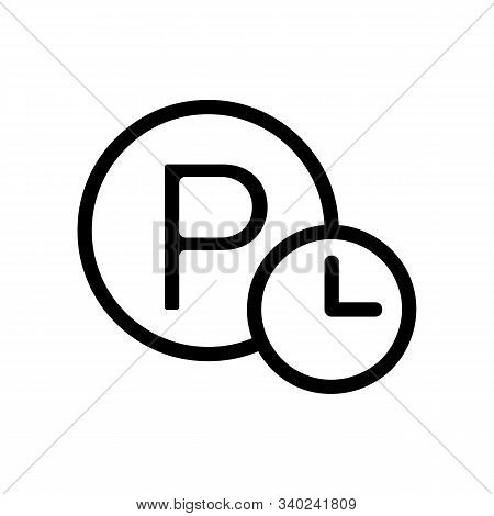 Temporary Parking Icon Vector. A Thin Line Sign. Isolated Contour Symbol Illustration