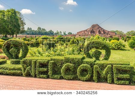 Paharpur,bangladesh - November 4,2019 - Entrance To Ancient Ruins Of Somapura Mahavihara In Paharapu
